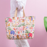 春芬 收纳袋手提袋行李包布袋旅行袋环保购物袋衣服折叠旅行包单肩包 动物园 妈妈包 横向36高*长42CM