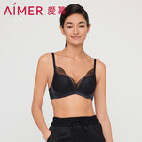 爱慕内衣女无钢圈蕾丝刺绣聚拢美背性感文胸胸罩 宫AM174611黑色C80