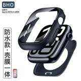 BHO适用苹果手表iwatch s10保护壳膜一体apple watch s9/8/s7/se2套6全屏钢化膜防水防刮防摔5全覆盖 壳膜一体【蓝色】 S6/SE/S5/S4【40mm表盘】