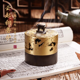 知唐云起盘香香炉沉香檀香家用茶道铜熏香炉创意摆件