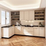 皮阿诺橱柜全屋定制整体厨房橱柜装修现代石英石台面橱柜灶台碗柜一体