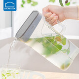 乐扣乐扣（LOCK&LOCK） 冷水壶塑料家用大容量装冷热水大号凉白开泡水果汁饮料壶耐热扎壶带把手 烟灰色2.1L-带把手