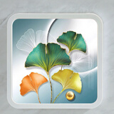 米奇浴室壁画放衣服折叠收纳盒卫生间置物架浴室收纳柜防水免打孔 水晶款【杏树叶】加厚款39*39cm 按规格型号