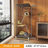 宠趣汇龙猫松鼠笼子柜笼大号多层加密家用大别墅花枝鼠密袋鼬可用笼子 加长无轮3层【47_37_113】 豪华款【草架+磨牙石+升级款】