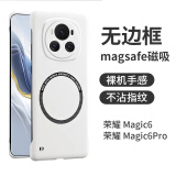 POZZO适用于荣耀magic6手机壳磨砂超薄荣耀magic6保护套无边框磁吸防摔散热男女款网红珍珠白