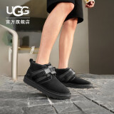 UGG秋季男士舒适纯色平底圆头时尚靴纽姆搭扣休闲雪地靴 1118570 BLK | 黑色 43