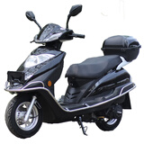 阔路全新宇钻踏板车国四电喷125CC燃油车成人两轮雨钻摩托车外卖车 黑色 国三款化油器（不可上牌）