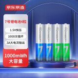 京东京造京东京造 7号充电电池 锂电池 1.5V恒压 1000次循环充 充电电池4节装 1000mWh