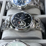 依波（EBOHR）【商场同款】手表男镂空全自动机械表钢带防水夜光名牌腕表送老公 白钢黑镂空【剃须刀+皮表带】17080217 专柜热销款