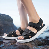 特步男子凉鞋春夏舒适休闲沙滩鞋魔术贴潮流运动凉拖鞋户外鞋982219171533 黑 43码