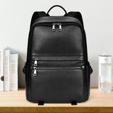 派保爵派保爵男士双肩包头层牛皮商务背包男大容量15.6吋电脑包学生书包