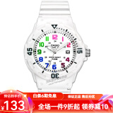 卡西欧（CASIO） 卡西欧(CASIO)手表 女生运动系列橡胶带石英学生表 白盘白色橡胶带LRW-200H-7B