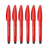 慕那美 韩国慕娜美monami水性笔纤维笔软头笔彩色中性笔手帐笔学生书法绘图彩笔04031 红杆笔6支【书写红】