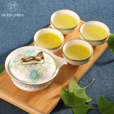 硅元陶瓷 茶具套装家用可户外泡茶壶套装 象牙白瓷中国风 四合如意 简约功夫茶具礼盒装 5件套装