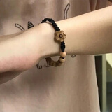 BJYL桃木手链女编织手绳檀木佛珠护身符手饰品转运珠生日礼物送女朋友