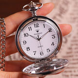 钻石上海钻石牌怀表男士女士石英手表学生夜光复古镂空中老年护士挂表 阿拉伯数字夜光款 48mm