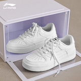 李宁板鞋男款鞋子春季新款男士透气空军一号情侣经典百搭潮流休闲鞋 标准白 40
