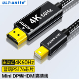 ULT-unite Mini DP转HDMI转换器线4K高清迷你dp雷电接口Surface苹果Mac丽台显卡电脑接显示器投影仪扩展3米
