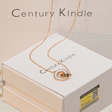 century kindle【配送证书】小ck双环项链女白贝母锁骨链玫瑰金环环相扣吊坠送女 【优雅白】钻石罗马双环项链