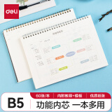 【开学必备】得力(deli)B5/60张考试线圈本 螺旋本笔记本学生用品 思维导图本25998