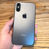新爵 苹果x手机壳磨砂玻璃iphone xs max xr抗指纹镜头全包硅胶防摔超薄轻薄直角边 苹果x【石墨黑】磨砂玻璃