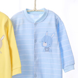 花花宝贝 宝宝加大码连体睡衣儿童纯棉长袖爬服春秋装男女孩居家衣服0-6岁 蓝色（单件） 120cm