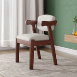 悦莱居家用简约实木餐椅电脑椅子舒适学生学习椅书桌椅卧室凳子靠背椅子 Z椅胡桃色:浅灰布