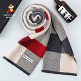 稻草人（MEXICAN）围巾男女士年轻人生冬季百搭简约羊毛格子高档围脖潮送男友礼物 50130【羊毛混纺】