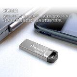 金士顿（Kingston） u盘 金属U盘定制 车载高速USB3.2 DTKN商务刻字优盘  128G Type-C3.0转接头+精美挂链