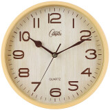 康巴丝（Compas）挂钟 创意简约钟表客厅石英钟表挂墙时钟 c2855 竹木 26cm直径