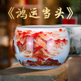 鼎祺陶瓷 景德镇陶瓷器御窑品质名师出品《鸿运当头》聚宝盆中式家居摆件 鸿运当头聚宝盆+送底座