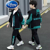 迪士尼（Disney）品牌童装男童秋装套装春秋款儿童外套5-14岁男孩秋季两件套中大童 绿色 常规 170
