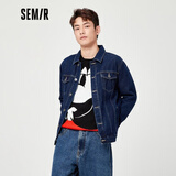 森马森马牛仔外套男夹克春秋季翻领茄克ins潮上衣韩版纯棉衣服 牛仔原色0850 XS