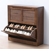 家逸实木鞋柜简约现代门厅柜靠墙收纳柜大容量储物柜入户玄关柜隔断柜