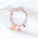 艾梵妮（Eyefanniy） 星空头绳韩国可爱流苏皮筋发绳小清新森女系简约少女皮套发圈头饰 粉月流苏