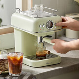 小熊（Bear）咖啡机家用复古意式泵压式 高压喷射可打奶泡1.2升大容量水箱 送礼礼物七夕情人节礼物 【咖啡粉/咖啡胶囊两用】KFJ-E12Q5