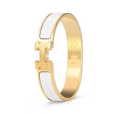 VTV V.V.BROWN品牌专柜款金手镯女珐琅手环送女朋友生日周年结婚轻奢高级感百搭 白色珐琅金扣