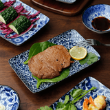 美浓烧 日本进口寿司盘长方形方盘陶瓷餐具水果盘 京华方盘(20*13*3cm)