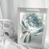 蔓缀 情人节送闺蜜女朋友满天星干花玫瑰花花束礼袋成品手捧花生日礼物SN7234 蓝色满天星花束+手提袋+灯串