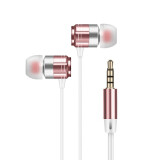 纽曼（Newmine）NM-JK12金属入耳式有线音乐手机耳机游戏通话线控耳机耳塞3.5mm兼容手机平板电脑等玫瑰金