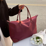 酷咖旅行包女短途行李包待产收纳袋大容量旅行袋运动健身手提包 酒红色