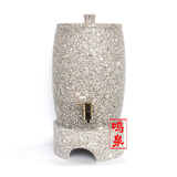 鸣泉特级石缸麦饭石水缸水桶天然石头原石矿化饮水机整石储净水生泉器 8升（底座）