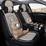 适用于朗逸宝来速腾polo捷达途观高尔夫桑塔纳帕萨特汽车坐垫四季通用冰丝汽车座套全包围卡通座垫 卡通版-可爱熊 速腾polo途观L朗逸捷达宝来帕萨特高尔夫桑塔