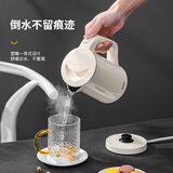 CCKO旅行电热水壶便携式烧水壶双层不锈钢电水壶小型迷你家用开水壶 电热水壶白色 0.5L