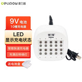 德力普（Delipow） 充电电池 9V锂电池6F22大容量550mAh充电套装万用表话筒麦克风电池 10槽充电器