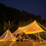 木丁丁 露营氛围灯串 户外帐篷灯串天幕营地灯复古挂灯灯带 【暖白10米80灯USB加强款】