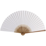臻臻上品（zhenzhenshangpin）扇子折扇男古风竹子古典中国风礼品手工扇双面黑白纯色便携纸扇 9寸30方白色纸扇