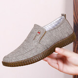 唐宋福（TANGSONGFU）老北京布鞋春秋夏季男士日常休闲鞋一脚蹬透气网孔牛筋底大码男鞋 春秋款棕色 42