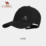 骆驼（CAMEL）户外运动棒球帽男女鸭舌帽透气遮阳太阳帽遮脸帽133BARC017幻影黑