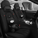 布兰特 汽车坐垫四季通用汽车座套座垫全包布艺卡通可爱刺绣座椅套垫 H5星曜黑-卡通版